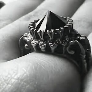 NEW Bloodmilk Jewelry Belonging to the Darkness Silver & Black Onyx Gothic Ring